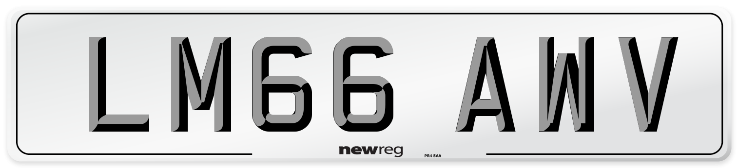LM66 AWV Number Plate from New Reg